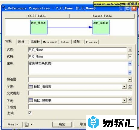 PowerDesigner设计表之间的关联的方法