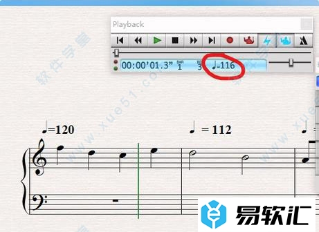 Sibelius(打谱软件)怎么改变曲谱播放的速度？