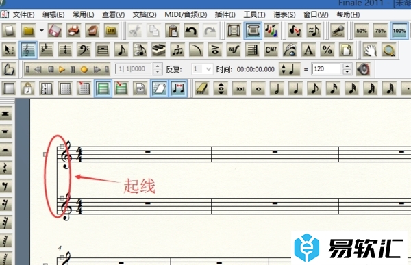MakeMusic Finale怎么添加连谱号?